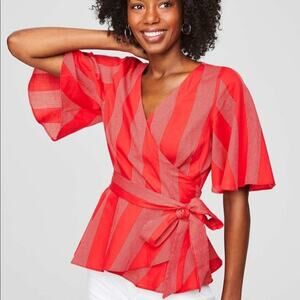 Loft Cotton Wrap Blouse
